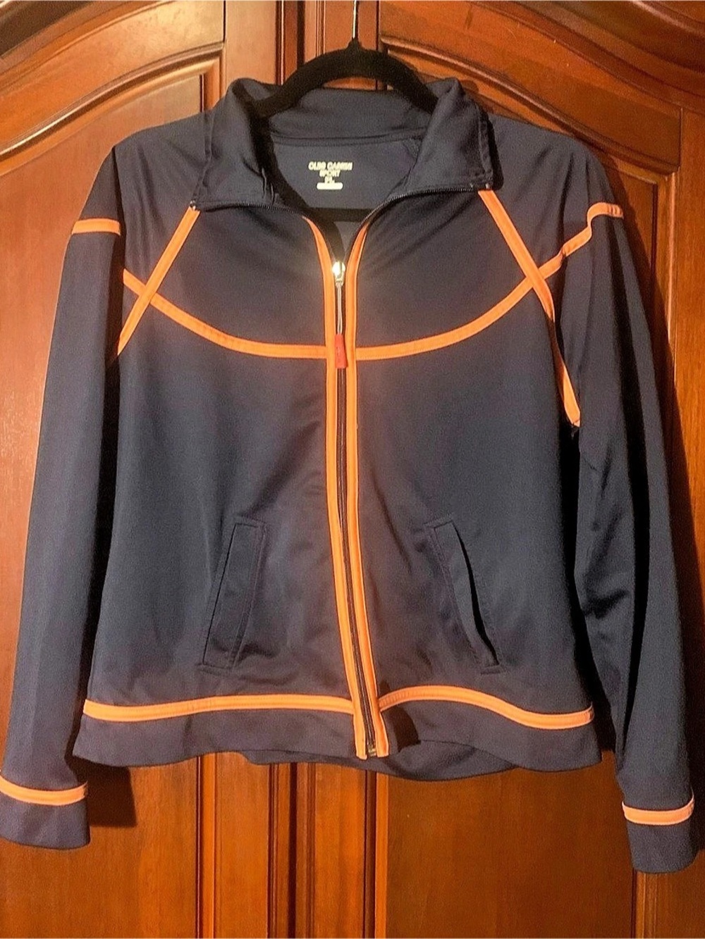 Oleg Cassini Sport Jacket in Black & Orange Size PL Like New